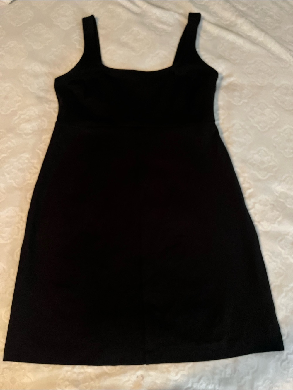 LOFT Black Square-Neck Mini Dress